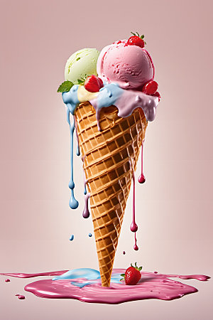 冰淇淋夏季美食摄影图