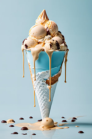冰淇淋解暑甜筒摄影图