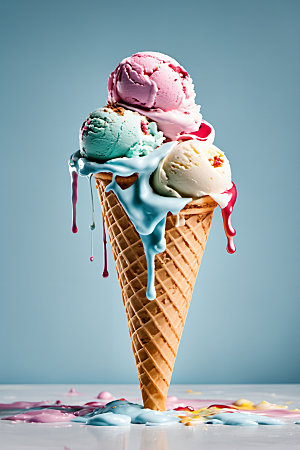 冰淇淋清凉创意摄影图