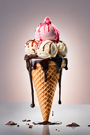 冰淇淋解暑高清摄影图