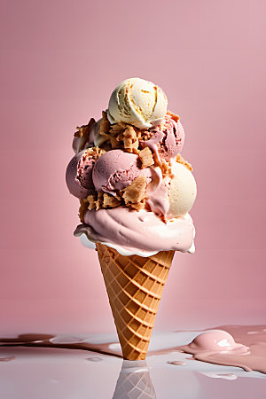 冰淇淋甜筒夏日摄影图