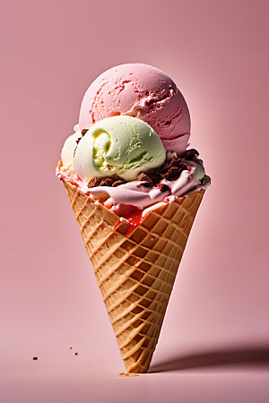 冰淇淋冷饮蛋筒摄影图