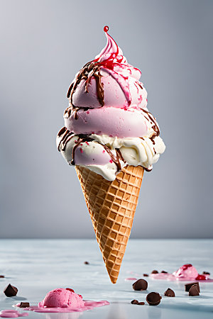 冰淇淋夏日甜筒摄影图