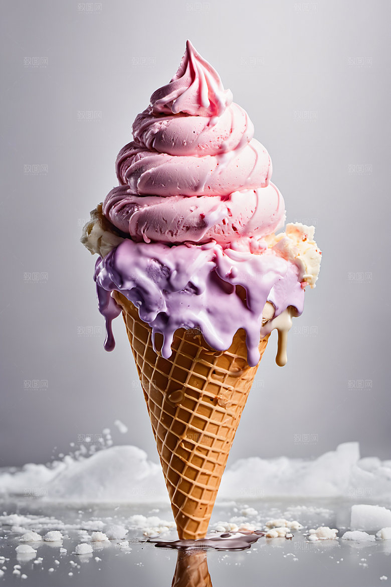 冰淇淋美食蛋筒摄影图
