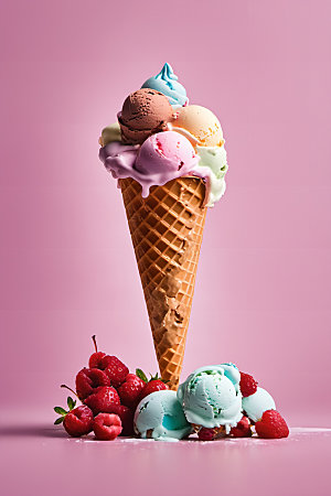 冰淇淋创意甜点摄影图