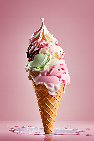 冰淇淋清凉美食摄影图
