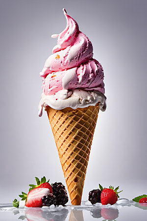 冰淇淋夏天美食摄影图