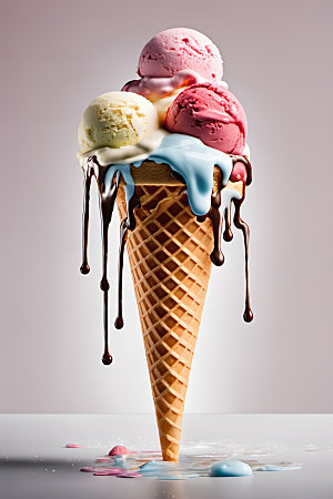 冰淇淋夏日清凉摄影图
