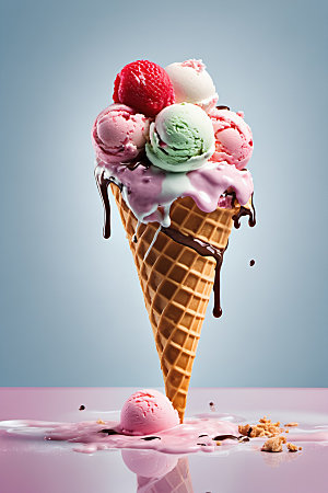 冰淇淋夏天蛋筒摄影图