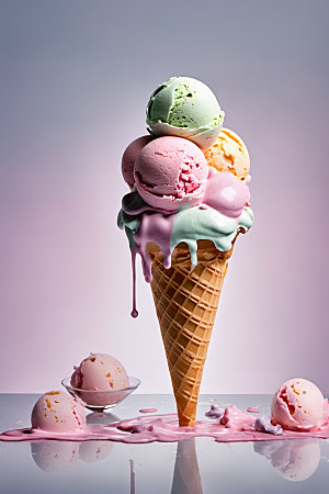 冰淇淋甜点夏日摄影图