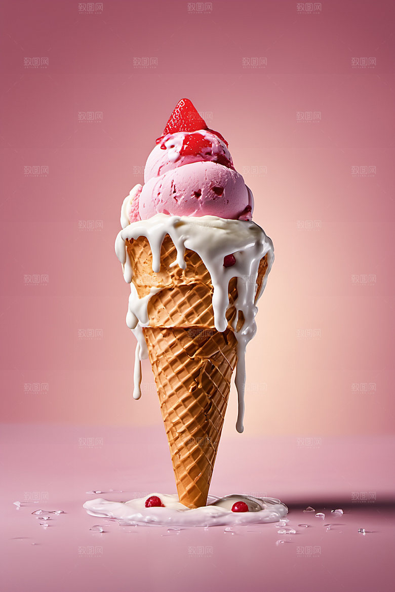 冰淇淋夏日美食摄影图