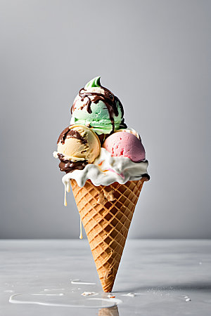 冰淇淋甜点蛋筒摄影图
