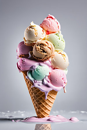 冰淇淋甜点解暑摄影图