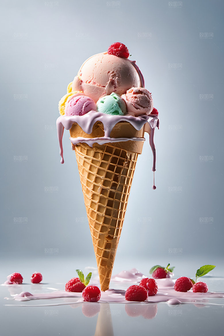 冰淇淋夏日美食摄影图