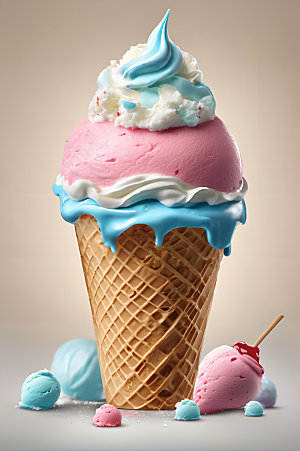 冰淇淋解暑冷饮摄影图