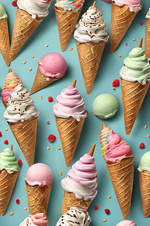 冰淇淋夏天美食摄影图
