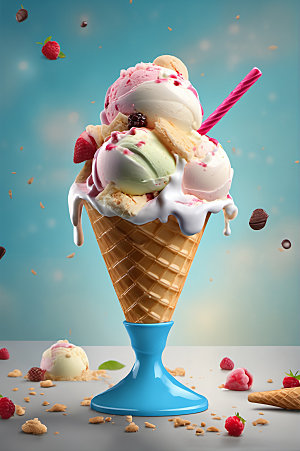 冰淇淋夏天夏日摄影图