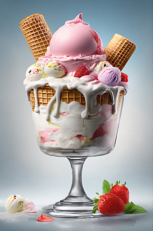 冰淇淋解暑美食摄影图