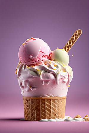 冰淇淋解暑蛋筒摄影图