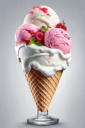 冰淇淋解暑甜筒摄影图