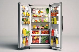冰箱冷藏厨房电器效果图
