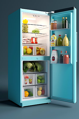 冰箱锁鲜3D效果图