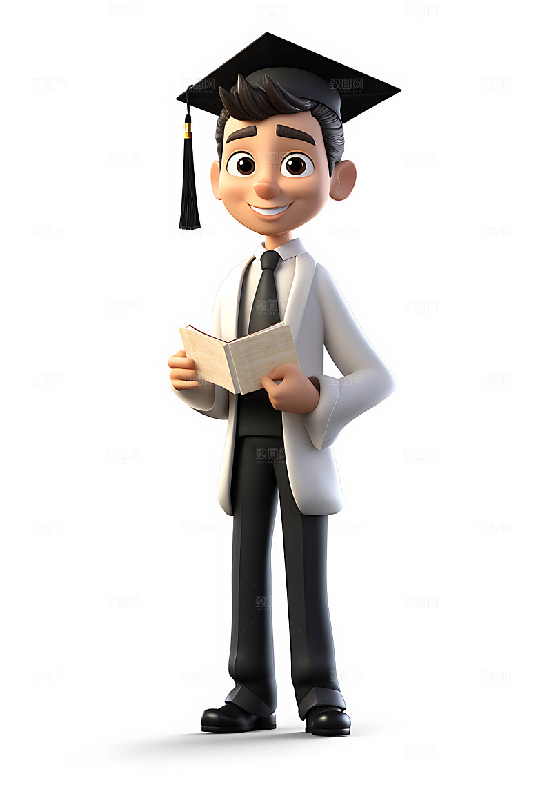 毕业生卡通学生模型