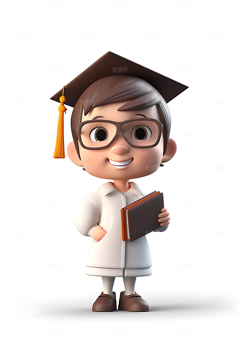 毕业生学位高清模型