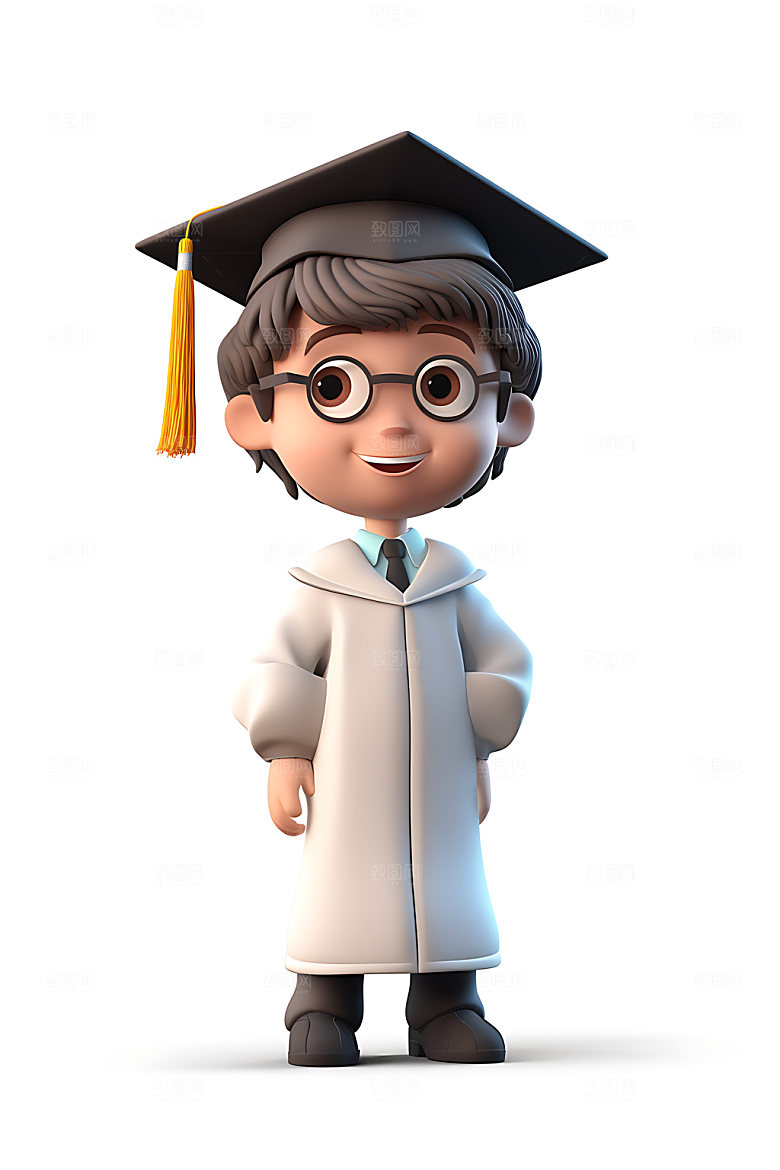 毕业生学生人物模型