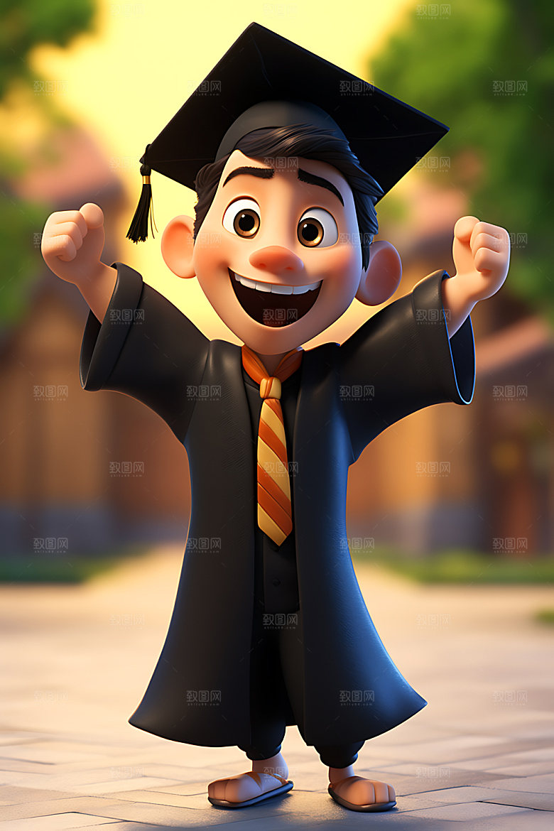 毕业生学位3D模型