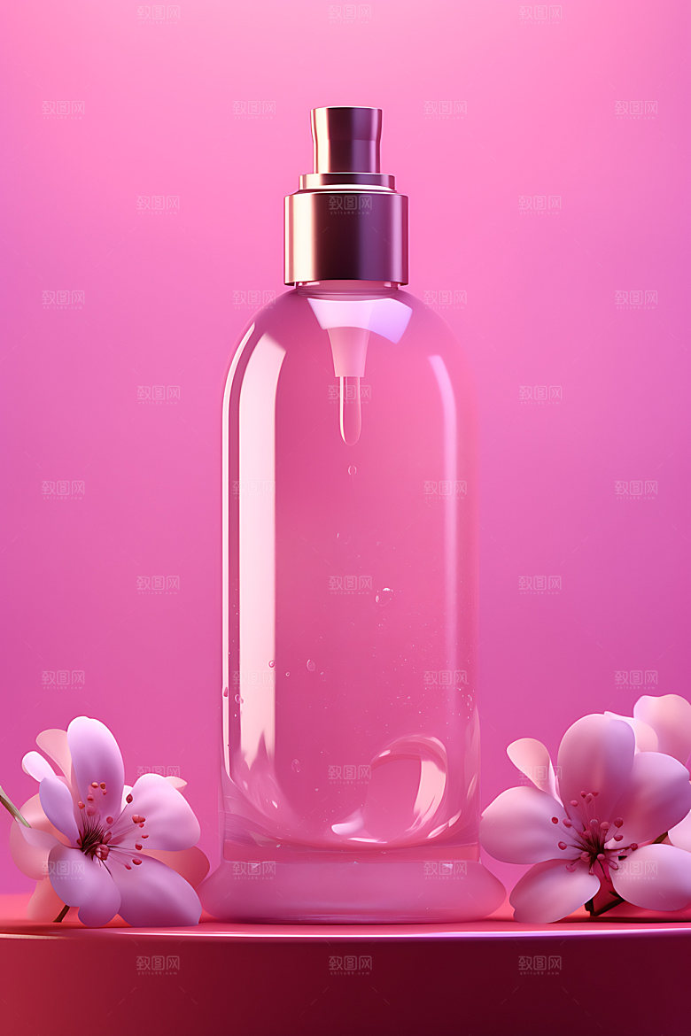 玻璃瓶美妆化妆品包装瓶摄影图