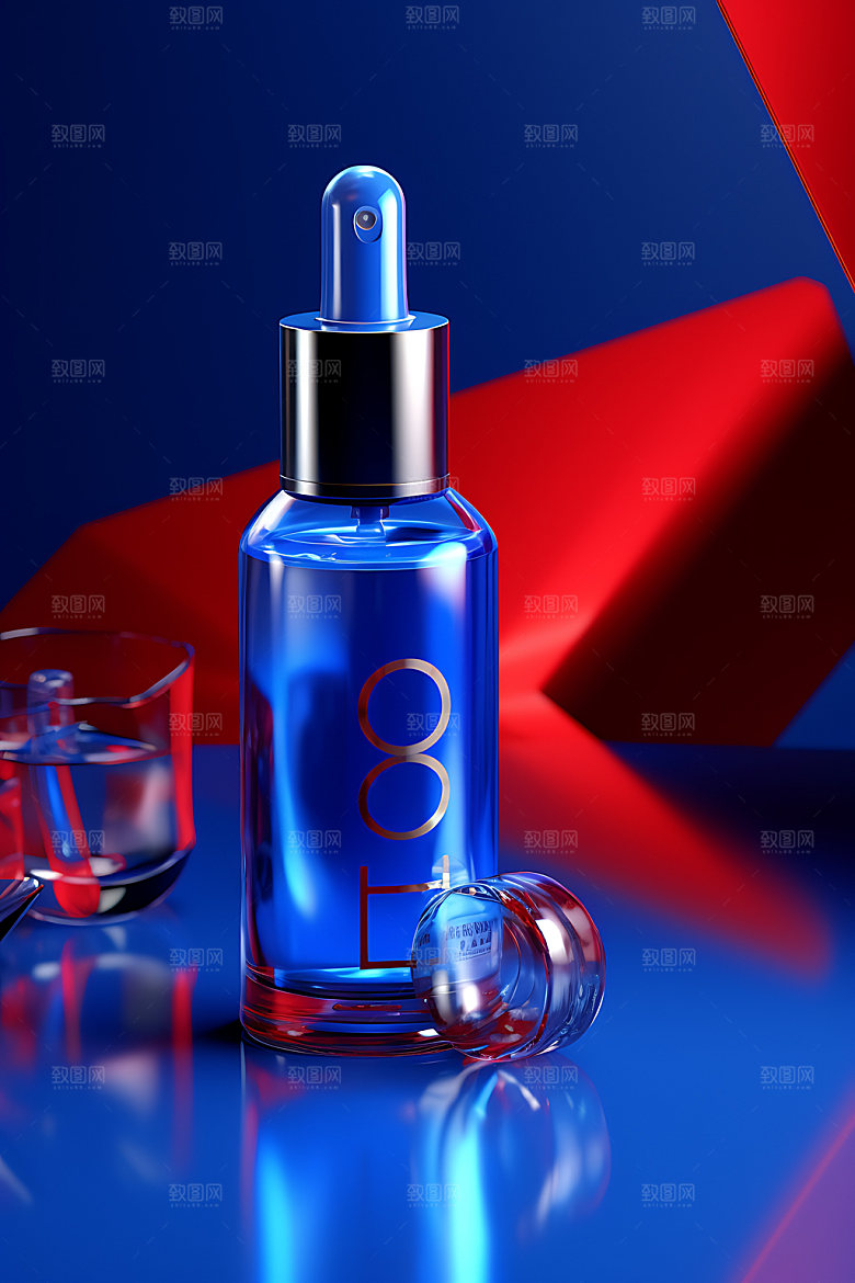 玻璃瓶质感化妆品包装瓶摄影图