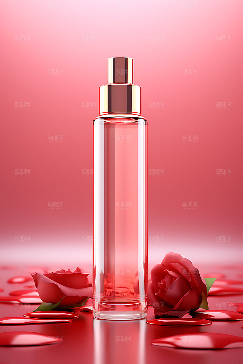 玻璃瓶美妆化妆品包装瓶摄影图