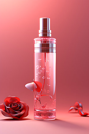 玻璃瓶化妆品包装瓶展示摄影图