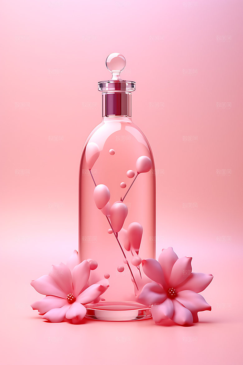 玻璃瓶质感唯美摄影图
