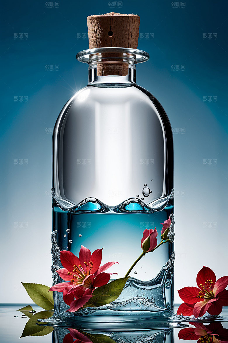 玻璃瓶香水瓶酒瓶效果图