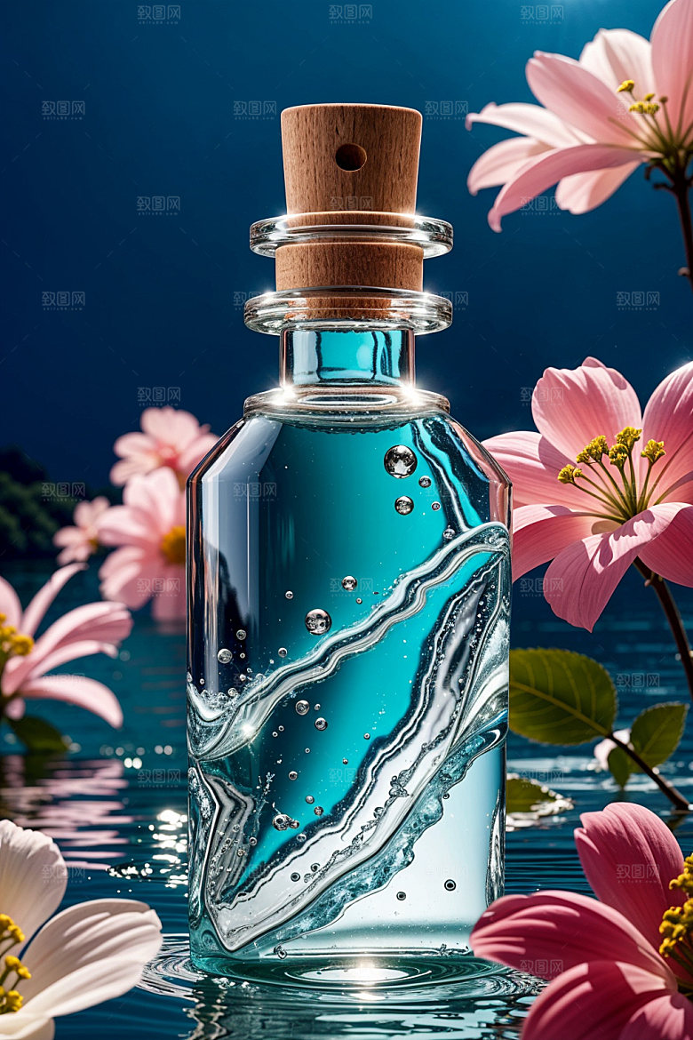 玻璃瓶渲染商业效果图