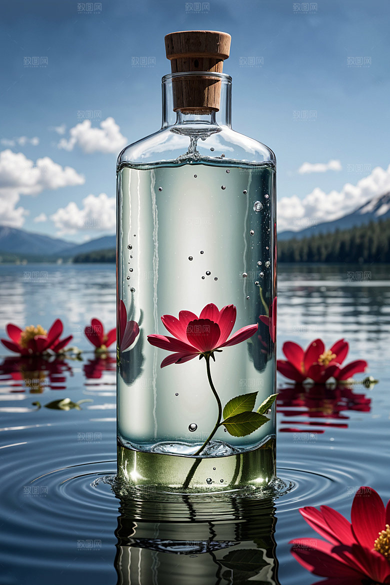 玻璃瓶酒瓶香水瓶效果图