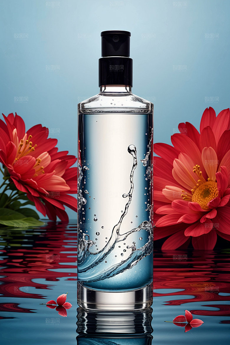 玻璃瓶质感酒瓶效果图