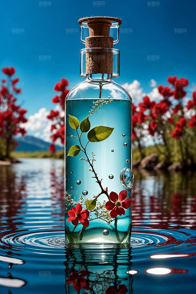 玻璃瓶渲染质感效果图