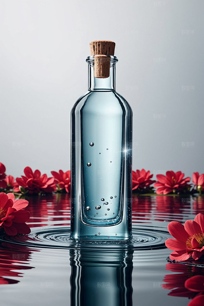玻璃瓶渲染酒瓶效果图