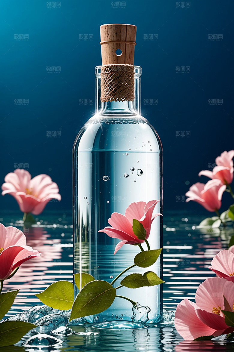 玻璃瓶渲染大牌效果图