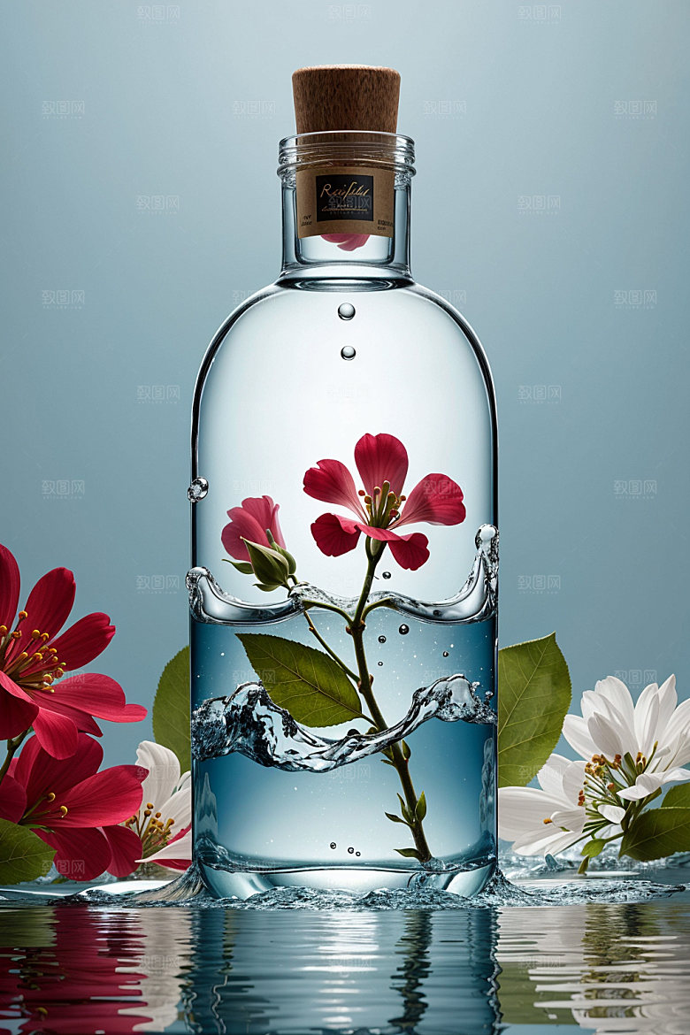 玻璃瓶香水瓶质感效果图