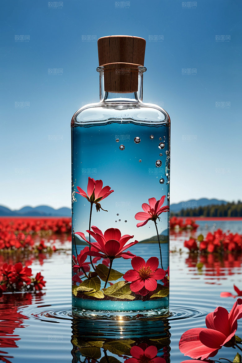 玻璃瓶酒瓶质感效果图