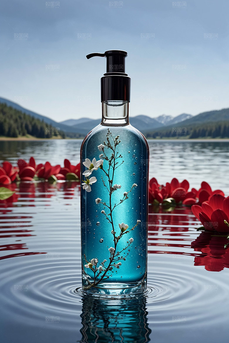 玻璃瓶质感酒瓶效果图