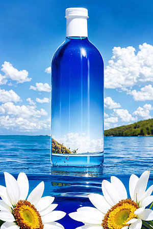 玻璃瓶清新酒瓶效果图
