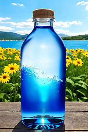 玻璃瓶清新香水瓶效果图