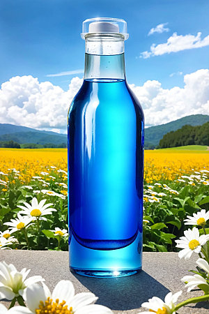 玻璃瓶质感香水瓶效果图