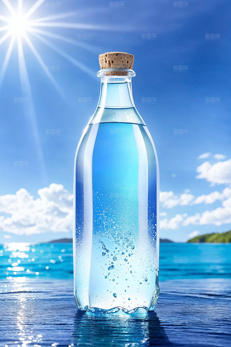 玻璃瓶通透香水瓶效果图