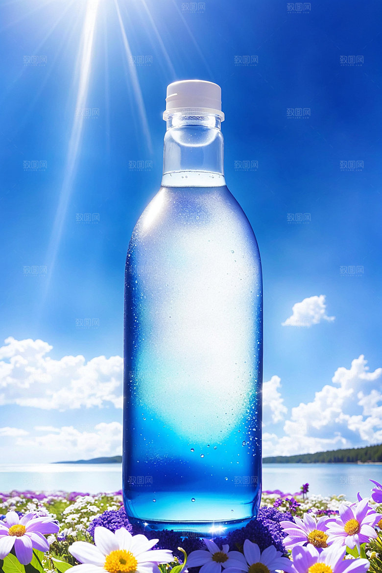 玻璃瓶质感清新效果图